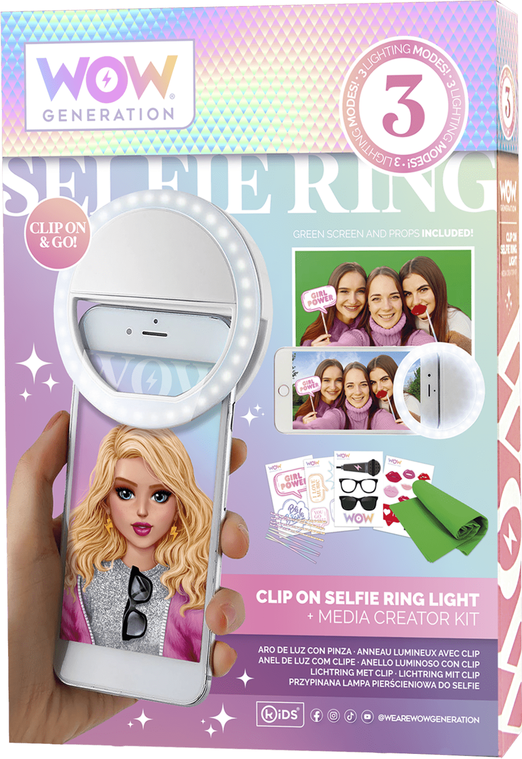 Clip on selfie ring light kit